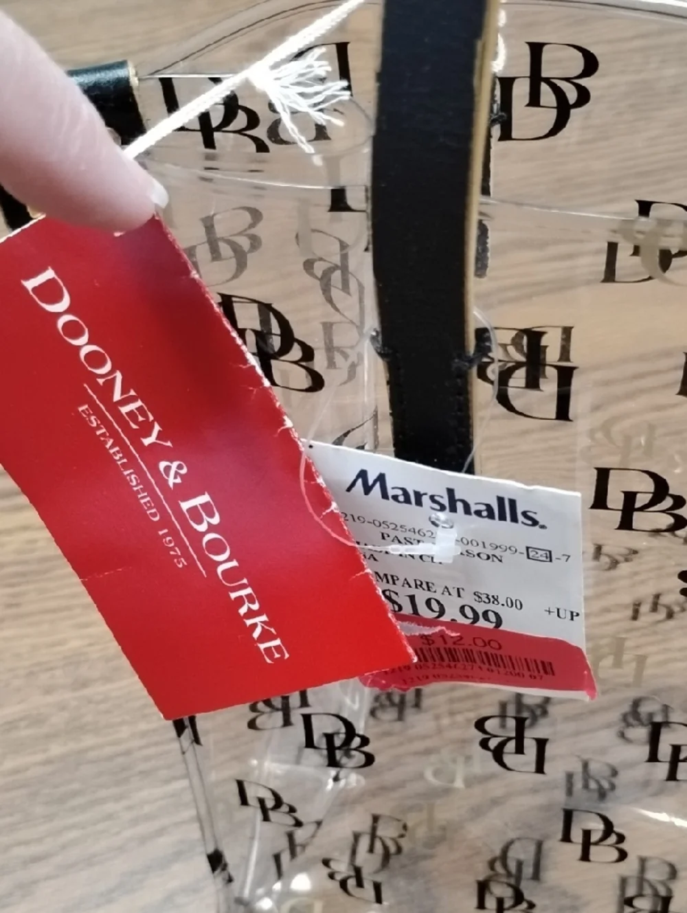 Dooney & Bourke Clear Logo Lunch Bag Tote, Black And Gold Handles/Hardware. NWT - Picture 7 of 7